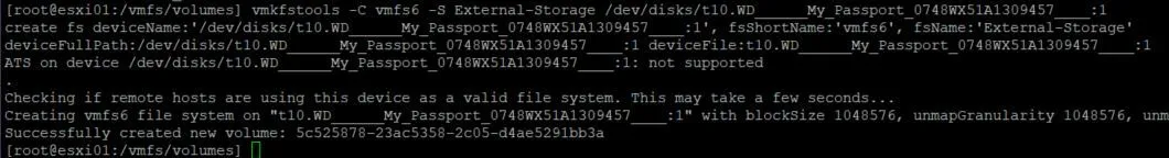 ESXi vmkfstools Ouput