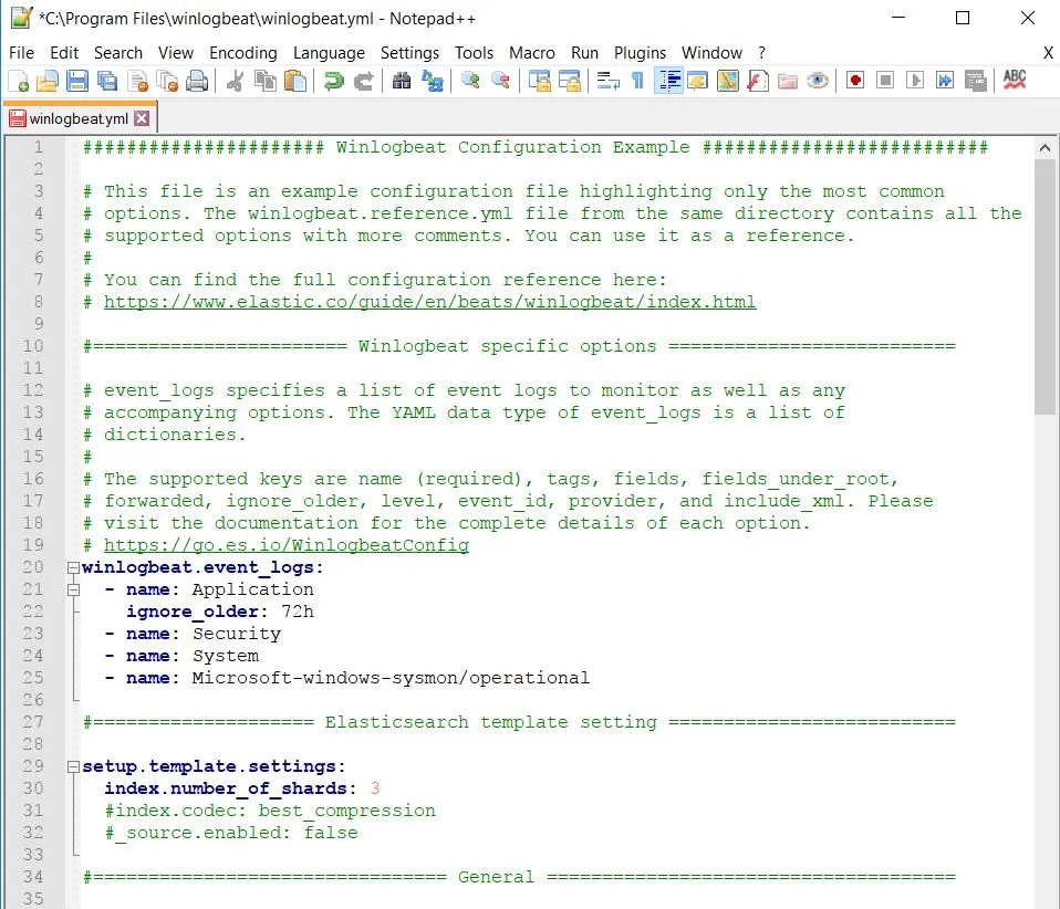 Winlogbeat Log Config